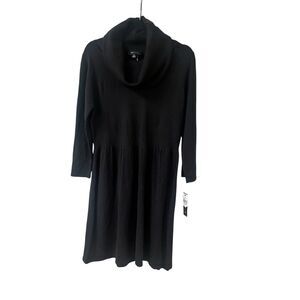 AB Studio cowl neck sweater dress black sz XL N